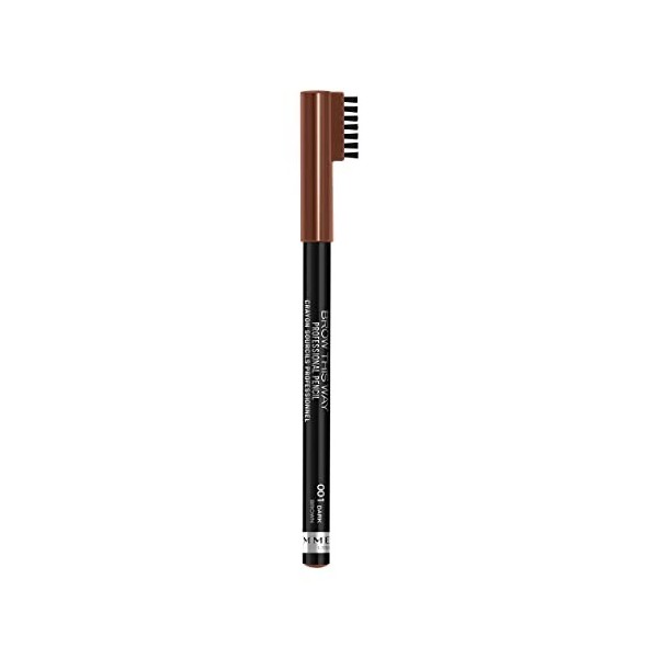 Rimmel - Crayon à Sourcils Professional - Résultat Naturel - Application Précise - 001 Dark Brown - 1,4gr Lot de 2 