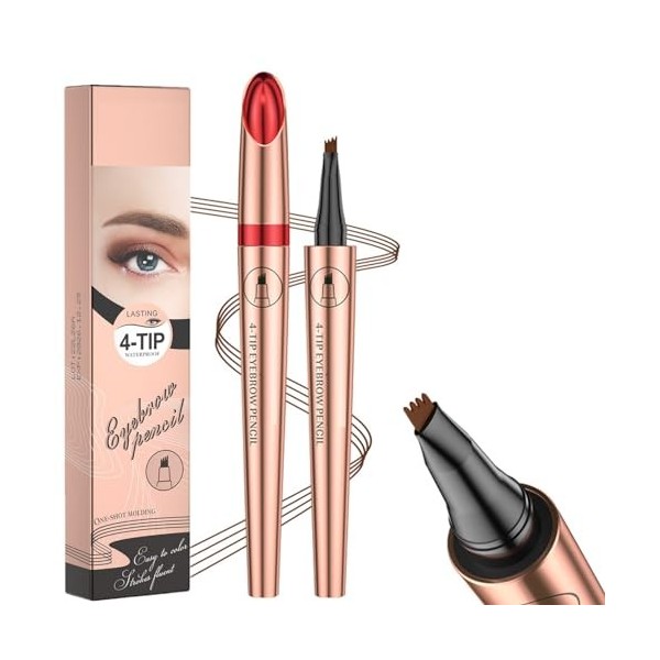 KARLOR Crayon à sourcils avec 4 pointes micro tête, crayon à sourcils liquide, dessin des poils, maquillage, tatouage Micro B