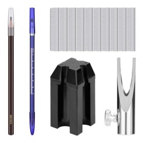 ATOMUS Eyebrow Makeup Sharpener Set 0.8cm and 1cm pencil Sharpener 10pcs Eyebrow Trimmer Brown and Dark Coffee Eyebrow Pencil...