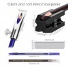 ATOMUS Eyebrow Makeup Sharpener Set 0.8cm and 1cm pencil Sharpener 10pcs Eyebrow Trimmer Brown and Dark Coffee Eyebrow Pencil...