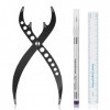 ATOMUS Règle de tatouage à sourcils en acier inoxydable - Outil de maquillage avec stylo de marque - Pointe de 0,5 mm - Outil...