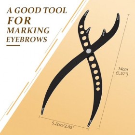 ATOMUS Règle de tatouage à sourcils en acier inoxydable - Outil de maquillage avec stylo de marque - Pointe de 0,5 mm - Outil...