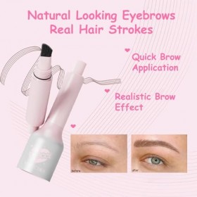 VEECCI Stylo pinceau à sourcils coudé – Crayon microblading imperméable pour sourcils naturels et ligne des cheveux – Longue ...