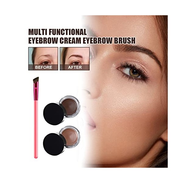 Kit de maquillage en gel pour sourcils avec pinceau, imperméable à leau marron foncé Maquillage des sourcils