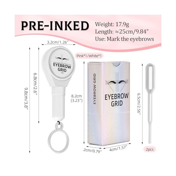 ATOMUS Brow Mapping String Pink & Black Sourcils String Kit pour maquillage permanent Brow Mapping Kit Marquage Symétrique So