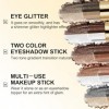 Boobeen Ombre à Paupières Bâton Imperméable et Résistante au Transfert, Maquillage pour les Yeux Scintillant 2 Couleurs, Tenu