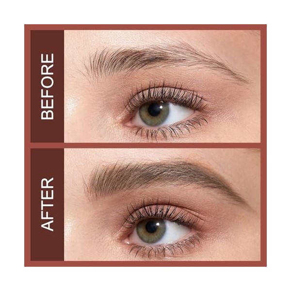 Boobeen Crayon à Sourcils Waterproof avec Pommade, Gel à Sourcils avec Brosse Double Embout, Sourcils Naturels Longue Tenue p...