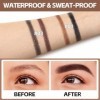 Boobeen Kit à sourcils, Poudre à sourcils 2 couleurs et Stylo à sourcil à pointe à 4 dents, Longue durée, imperméable et anti...