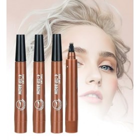 Magic Microblading Lot de 4 crayons de contour des sourcils – Stylo de contour des sourcils – Stylo à sourcils étanche précis...