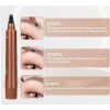 Magic Microblading Lot de 4 crayons de contour des sourcils – Stylo de contour des sourcils – Stylo à sourcils étanche précis...