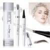 Magic Microblading Crayon de contour des sourcils – Stylo de contour des sourcils – Stylo à sourcils étanche précis à 4 point...