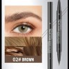 Crayon à sourcils marron, stylo à sourcils Microblading avec 2 pointes fourchues et pointe pinceau précise pour des sourcils 