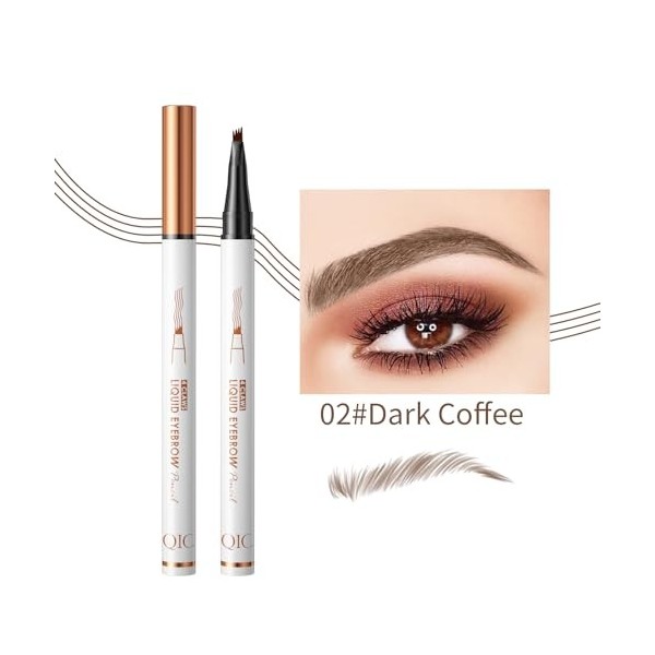 Crayon à sourcils - Imperméable - Résistant aux frottements - 3D - Maquillage naturel - Pour hommes et femmes - Marron foncé ...