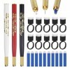 ATOMUS Microblading Kit de 3 stylos manuels pour tatouage, sourcils, 10 microlames à sourcils 18U, 10 porte-pigments avec épo...