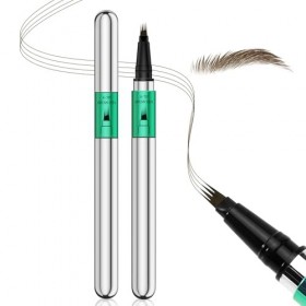 Apooliy Stylo à sourcils pour microblading，Longue durée and Crayon à sourcils imperméable Micro 4 Point Brow Pen， pour créer 
