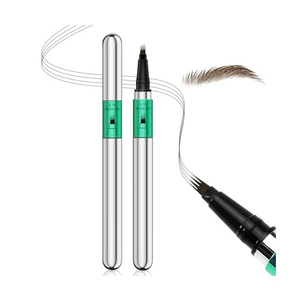Apooliy Stylo à sourcils pour microblading,Longue durée and Crayon à sourcils imperméable Micro 4 Point Brow Pen, pour créer