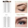 Lot de 7 feuilles/77 paires dautocollants 4D pour sourcils - Imperméables et naturels - Longue durée - Parfait pour les femm