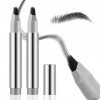 Boobeen 2pcs Brow Fection Eyebrow Pen, crayons à sourcils liquides pour femmes, pinceau angulaire imperméable pour des traits