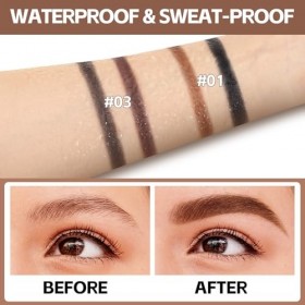 Boobeen Kit à sourcils, Poudre à sourcils 2 couleurs et Stylo à sourcil à pointe à 4 dents, Longue durée, imperméable et anti