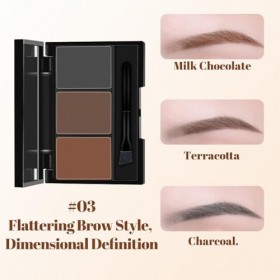 Palette de poudre à sourcils avec pinceau et miroir, kit de teinte naturelle pour sourcils pour définir et sculpter les sourc