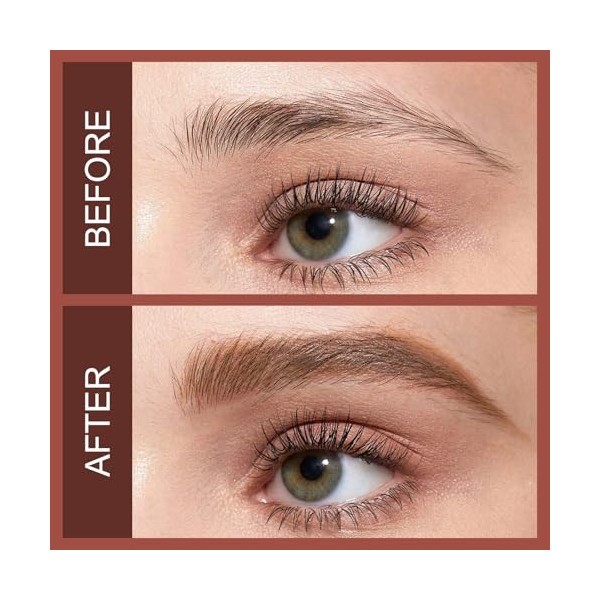 Boobeen Crayon à Sourcils Waterproof avec Pommade, Gel à Sourcils avec Brosse Double Embout, Sourcils Naturels Longue Tenue p