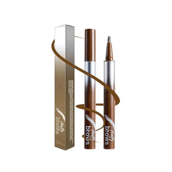 Stylo à sourcils avec pointe fourchette précise, imperméable, résistant à la transpiration, traits naturels semblables à des