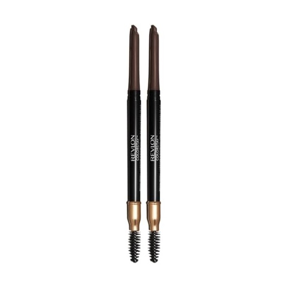 Revlon ColorStay 24H, Brow Pencil Crayon Sourcils Waterproof avec Brosse, Maquillage pour sourcils, Forme Biseautée pour des 