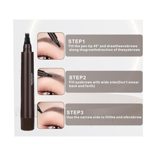 Magic Microblading Crayon de contour des sourcils – Stylo de contour des sourcils – Stylo à sourcils étanche précis à 5 point