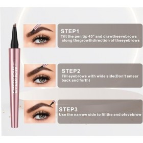 Magic Microblading Crayon de contour des sourcils – Stylo de contour des sourcils – Stylo à sourcils étanche précis à 4 point...