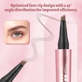 Crayon à sourcils microblading waterproof, pointe 4 fourches, effet naturel, effet laminé, tenue 24 h, effet laminé Brun cla ...