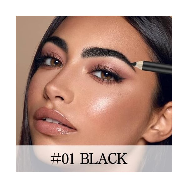 Apooliy Set de 10 crayons à sourcils，Crayon à sourcils longue tenue avec taille-crayon,Stylo à sourcils waterproof,Applicatio...