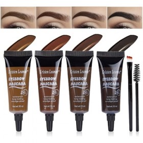 JasCherry Gel à Sourcils Longue Tenue Waterproof, Non Collant Sans Résidus, 4PCS Maquillage des sourcils