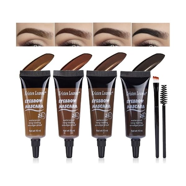 JasCherry Gel à Sourcils Longue Tenue Waterproof, Non Collant Sans Résidus, 4PCS Maquillage des sourcils