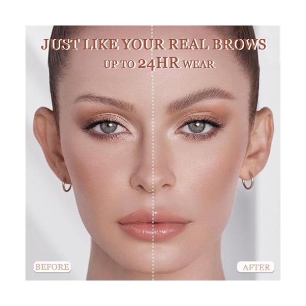 Crayon Sourcil Waterproof, Crayon Sourcil Double Extrémité avec Micro-Fourchette et Pinceau Précis - Pour des sourcils nature...