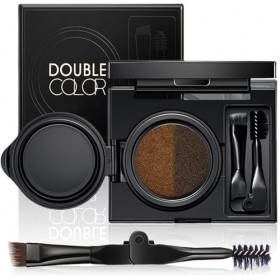 AmiCera Kit de pommade à sourcils en gel 2 couleurs, palette de teinture à coussin dair 3 en 1, imperméable, anti-taches, ét