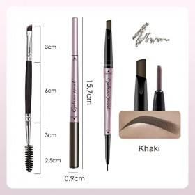 Riceel Stylo à sourcils, crayon à sourcils avec pinceau à sourcils à double extrémité, stylo à sourcils ultra fin à double ex...