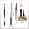 Riceel Stylo à sourcils, crayon à sourcils avec pinceau à sourcils à double extrémité, stylo à sourcils ultra fin à double ex...