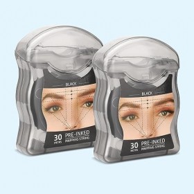 BAMTTOO Lot de 2 cordes de microblading pré-encrées pour le positionnement des sourcils, marqueur de fil, outil de mesure de ...