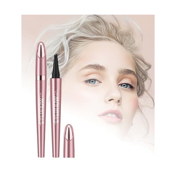 Magic Microblading Crayon de contour des sourcils – Stylo de contour des sourcils – Stylo à sourcils étanche précis à 4 point