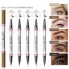 Magic Microblading Crayon à sourcils 2 en 1 à double extrémité – Stylo à sourcils étanche avec 2 pointes précises et étanches