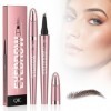 KARLOR Brow Pencil - Crayon à sourcils - Étanche - Avec 4 têtes de fourche - Brow Pencil Liquid - Anti-essuyage - Crayon à so...