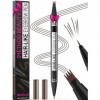 iMethod Stylo à sourcils Microblading - Crayon à sourcils magique 2-en-1 à double extrémité pour femmes avec pointe à 4 branc