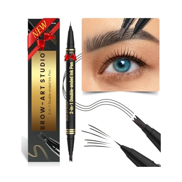 iMethod Microblading Crayon à sourcils - Eyebrow Pencil 2 en 1 à double extrémité avec applicateur à 3 micro-pointes fourchue