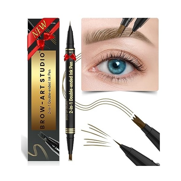 iMethod Crayon à sourcils Microblading - Eyebrow Pencil 2-en-1 à double extrémité avec applicateur à pointe micro-fourchue à 