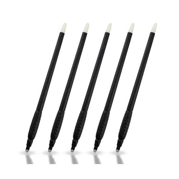 Guapa Lot de 10 stylos microblading jetables avec pinceau éponge pigmenté, formes U et F pour le maquillage des sourcils B-0 ...