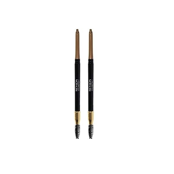 Revlon ColorStay 24H, Brow Pencil, Crayon Sourcils Waterproof avec Brosse, Formule Longue Tenue, Forme Biseautée pour des Sou