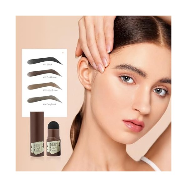 Qwesure Xixi Crayon à poudre pour sourcils - Avec revitaliseur - Formule résistante à la transpiration et à leau - Tenue lon