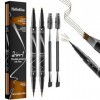 Lot de 2 crayons à sourcils imperméables 2 en 1 - Microblading double extrémité - 3D - Avec 4 pointes fourchues - Pour créer 