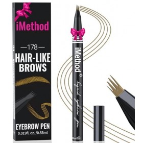 iMethod Stylo à sourcils – Crayon à sourcils avec micro pointe à 4 fourchettes, stylo à sourcils Microblading pour sourcils n