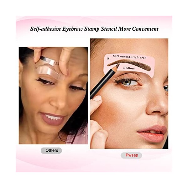 48Paires Eyebrow Stamp Pochoir Sourcils, 24Styles Tampon À Sourcils Auto-adhésif Pochoirs De Tampons à Sourcils Pochoirs à So